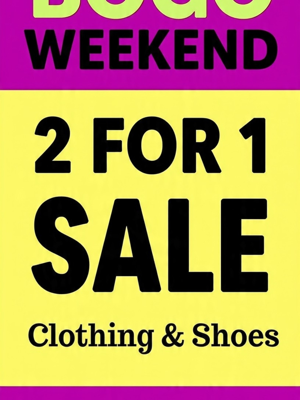 2 for 1 Sale  Promotion